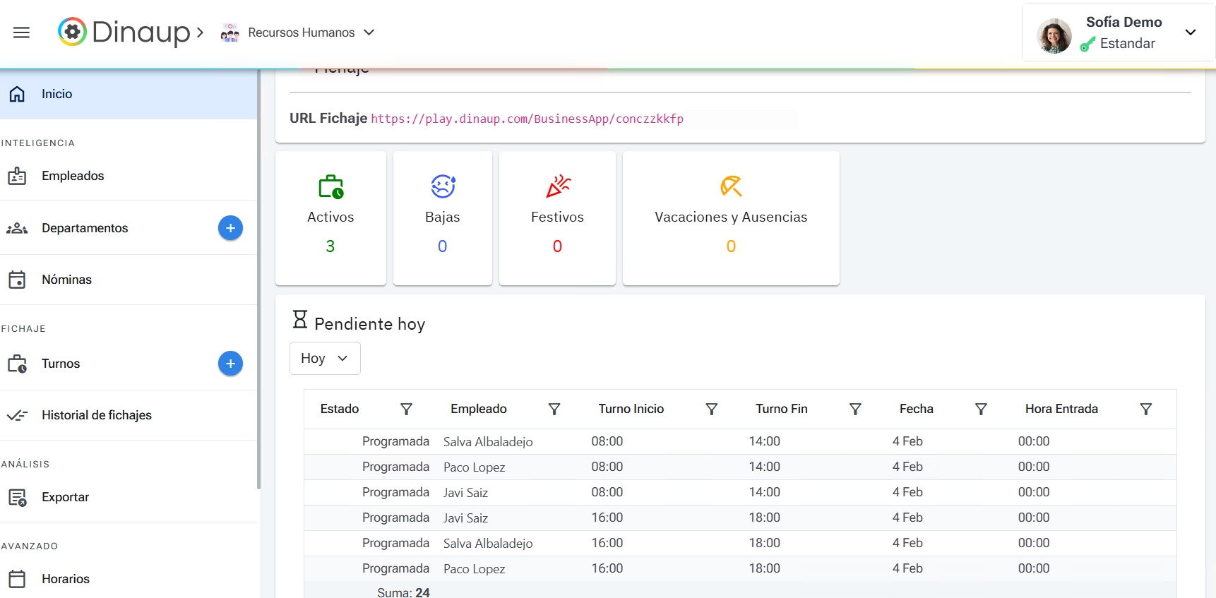Ventana Inicial Dinaup Readu to Go Recursos Humanos